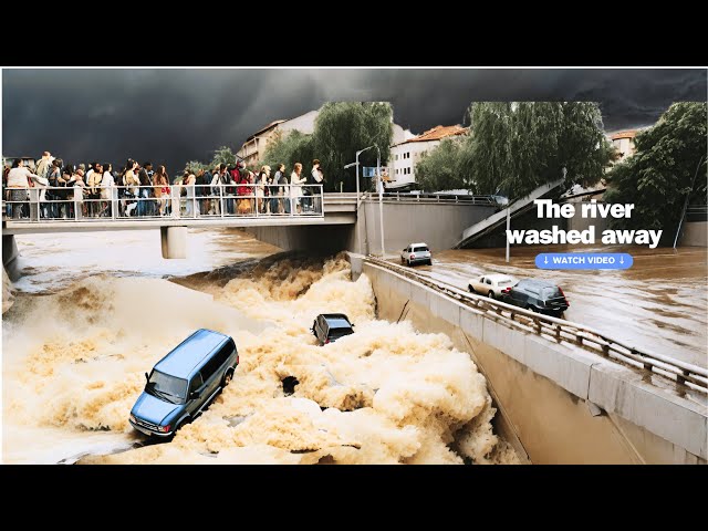 The river washed away a section of the city streets, along with cars! La Paz, Bolivia!