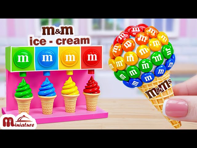 So Fresh Miniature M&M KitKat Ice Cream Recipe | ASMR Cooking Mini Food