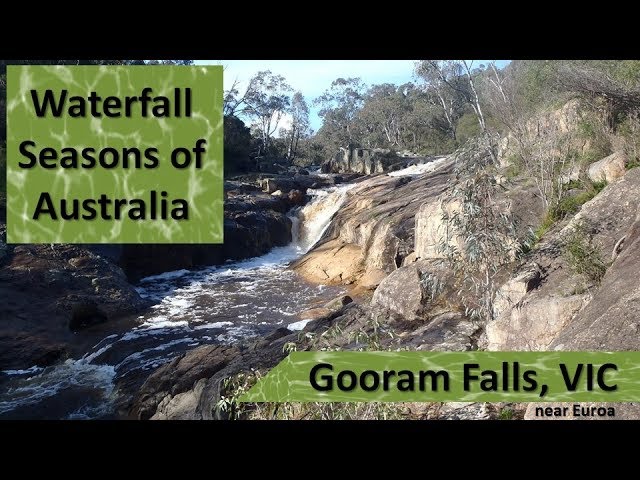 Gooram Falls: A bright morning at Seven Creeks near Euroa in Victoria, Australia