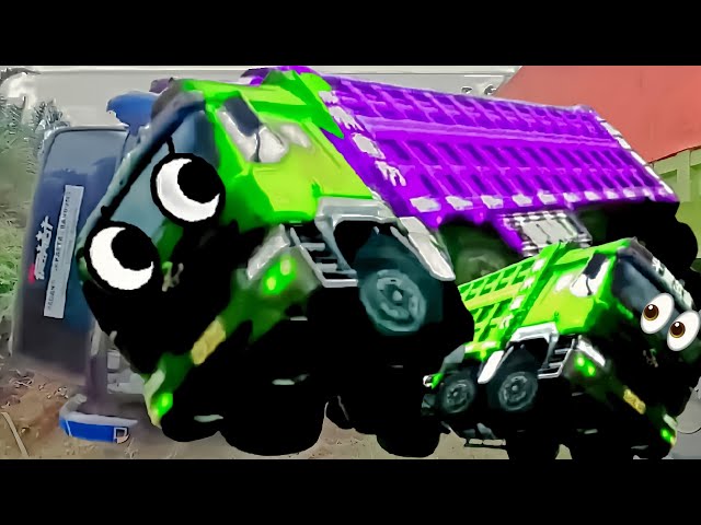 Truk Joget, mobil oleng, dump truck dance funny - truck dance car, mixer truck,  xe tải nhảy - 077