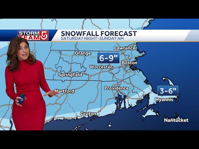 Heavy Snow for Mass. Satuday Night