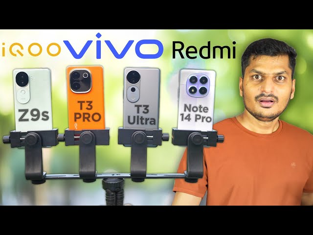 Redmi Note 14 Pro vs vivo T3 Pro Vs iQOO Z9s Vs vivo T3 Ultra Camera Test Battle -  Best Under 30k