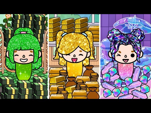 Everything Triplets Touch Turns into MONEY, GOLD and DIAMOND | Toca Boca | Toca life world