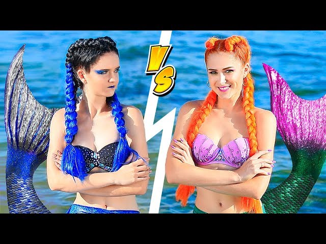 Makeup Challenge! 10 DIY Good Mermaid Makeup vs Bad Mermaid Makeup!