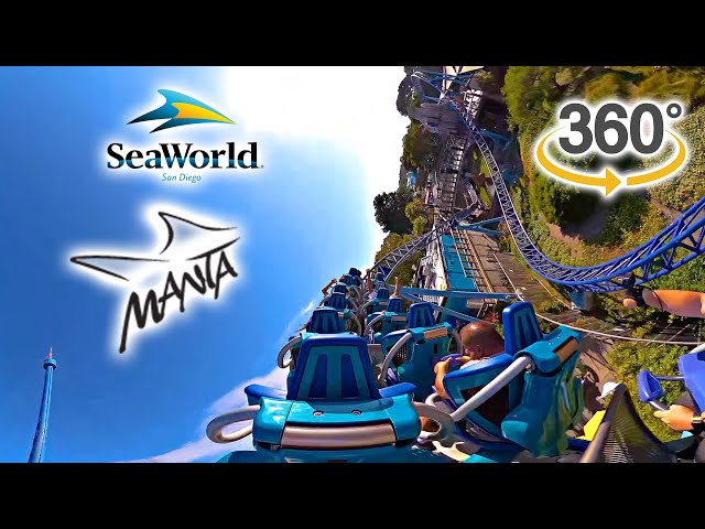 VR 360 Manta Roller Coaster On Ride POV SeaWorld San Diego 2024 06 23