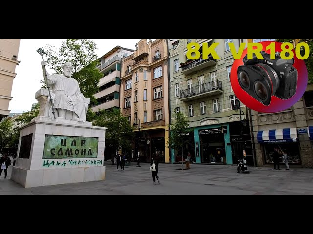 SKOPJE walk from Macedonia Square to Memorial House of Mother Teresa 8K 4K VR180 3D Travel ASMR