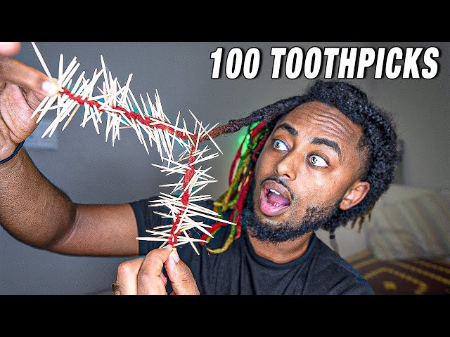 100 Toothpicks in Congo Dreadlocks !!