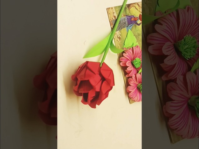 Beautiful Rose🌹 Flower Making With Paper l #diy #viral #shorts #yt #papercraft