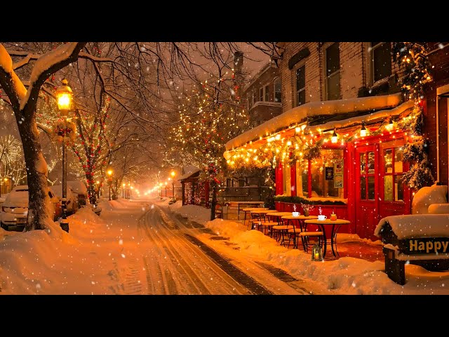 Gentle Snowy Winter Night Ambience ☕ Rhythmic and Relaxing Jazz Music for a Good Mood 🎶