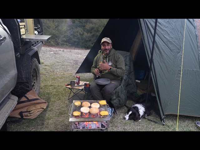 Car Tent Camping in the Rain Fast Tent  With Dog