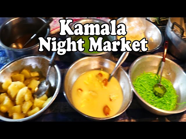 Kamala Night Market. Thai Street Food & Shopping at a Night Market in Kamala Beach Phuket Thailand