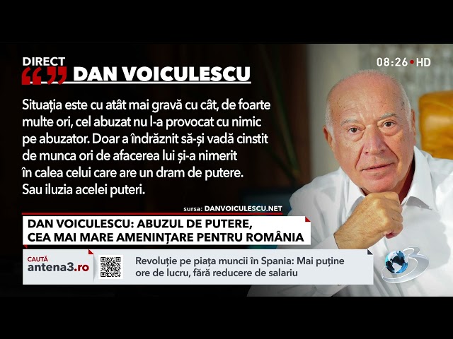 Dan Voiculescu: Abuzul de putere este cea mai mare amenințare pentru România