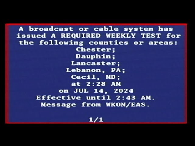 DASDEC Required Weekly Test 7/14/24 on WKON TV (EAS #10)