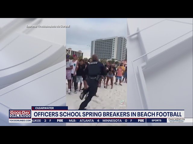 Florida officers school Spring Breakers in beach football