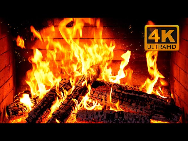 Birchwood Crackling Fireplace (4K Ultra HD)