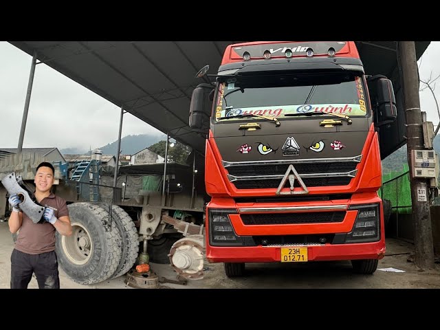 replace broken trailer axle rocker giang's daily car repair work