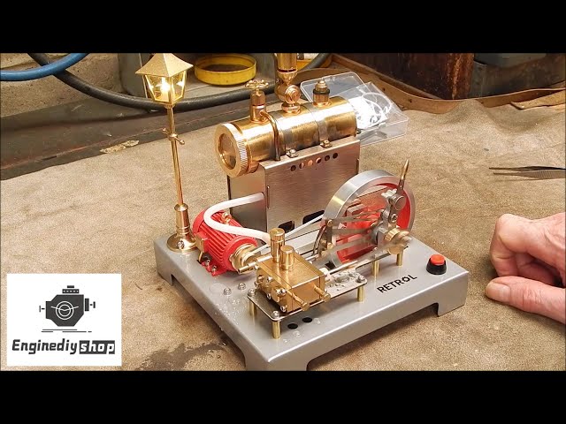 RETROL SE-02 model steam engine with boiler kit and generator street lamp from Enginediyshop