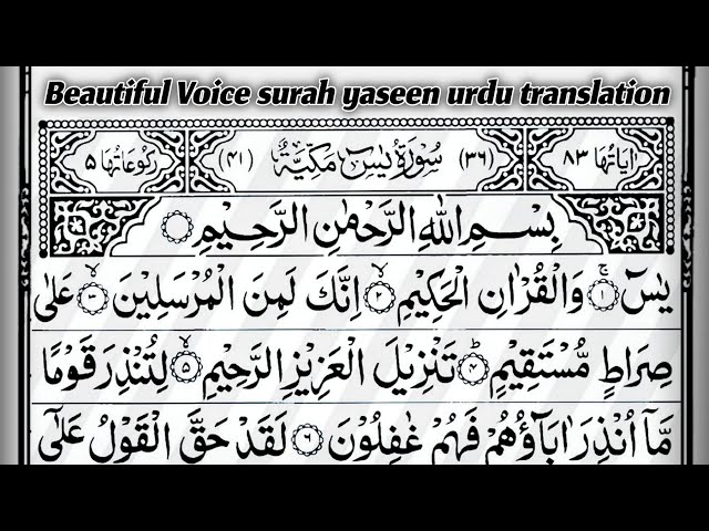 Surah Yasin Arabic and Urdu EP 08 | Yasin (Yaseen) [سورة ياسين] सूरह यासीन | Surah yaseen Ki Tilawat