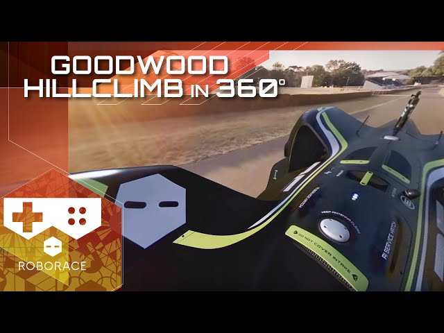 360 Degree Video of Robocar's AUTONOMOUS Goodwood Hillclimb | Full VR run | Roborace