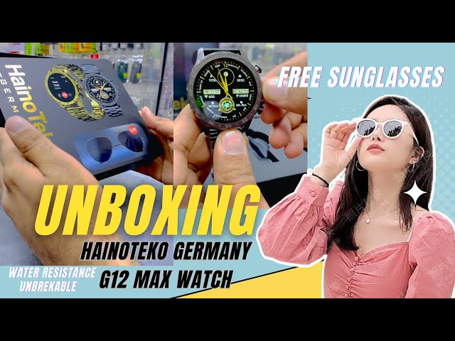 Unboxing of HainoTeko Germany G12MAX Smartwatch with Free SunGlasses.