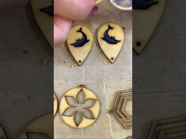 Creating Resin Filled Wood earrings: part 1