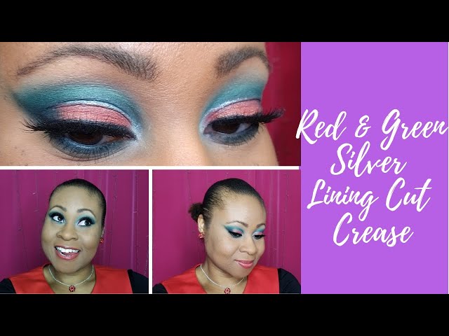 Red & Green Silver Lining Cut Crease Avon Eye Makeup