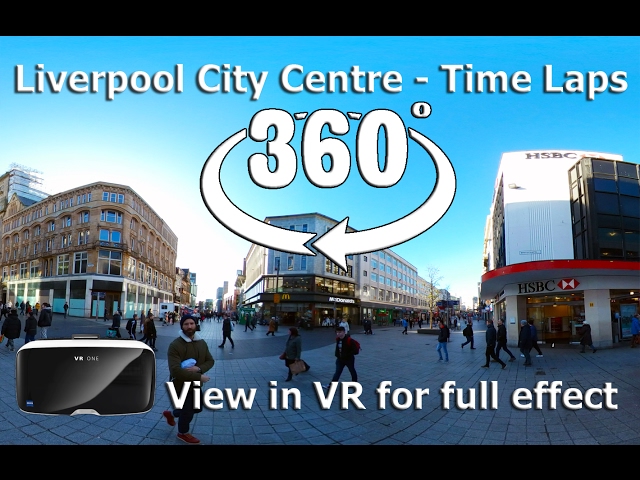 Liverpool City Centre shopping in 360 vr,  Spot your favorite clothes shops and restaurants