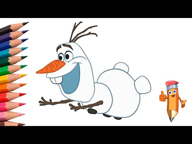 How to draw an Olaf Frozen snowman step by step