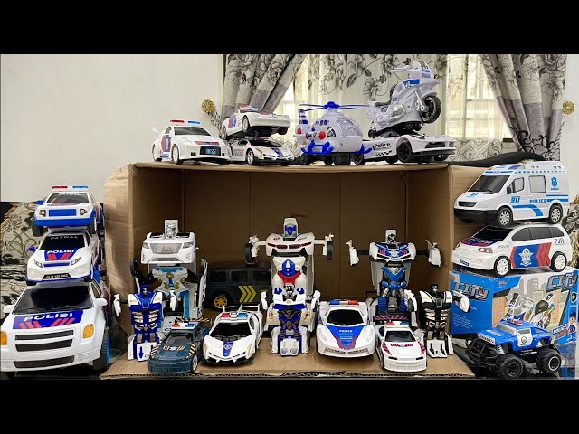 Mobil Mobilan Polisi, Robot Police Car Toys, Kotak Penuh Mainan Robot Polisi