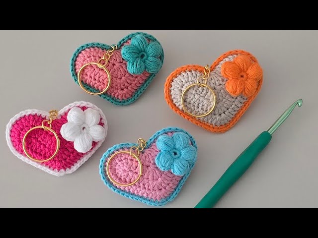 💝Creative Crochet Valentine Project: Heart Keychain Tutorial