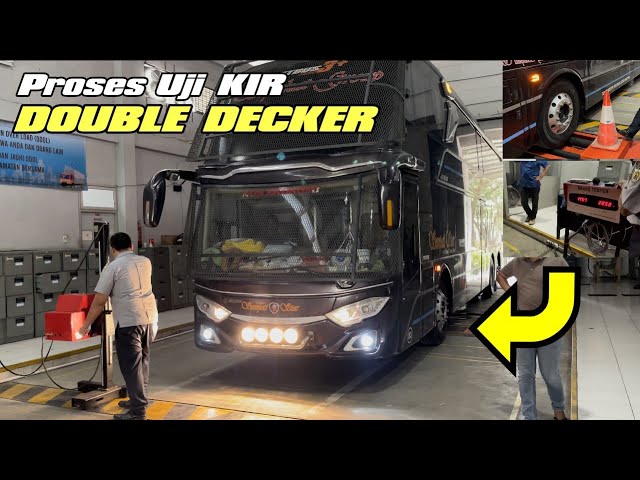 CARA UJI KIR BUS DOUBLE DECKER, Pengecekan Rem Paling Utama ( Pakai Mesin Cangih )