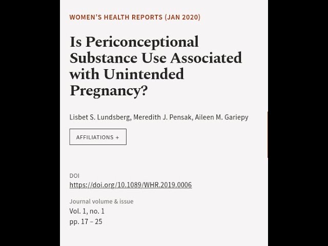 Is Periconceptional Substance Use Associated with Unintended Pregnancy? | RTCL.TV