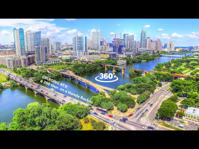 AUSTIN, TX in 360/VR: Christmas Day street cruising on a Honda Ruckus