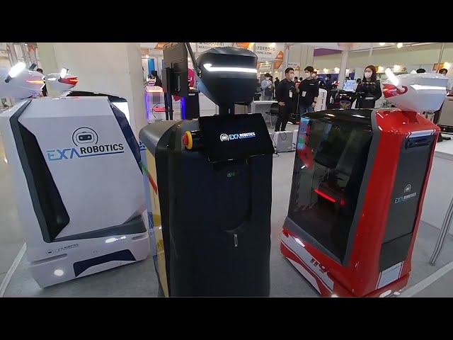 3D 180VR 4K All kind of Robots are here. Serving, Delivery, Emergence, Moving Trash Robot and etc