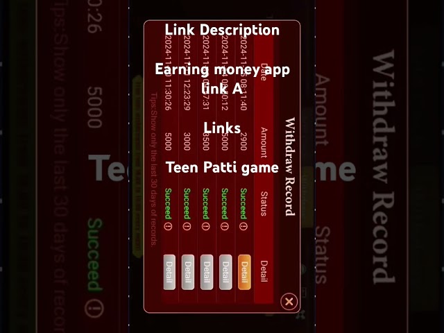 Description Earning money app link Links Teen Patti #indianpoker #pokerking #pokerbaazi