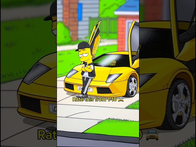 Lamborghini Murciélago 🚖 The Simpsons 🏠 GLOW UP Transformation #art #drawing #digitalart