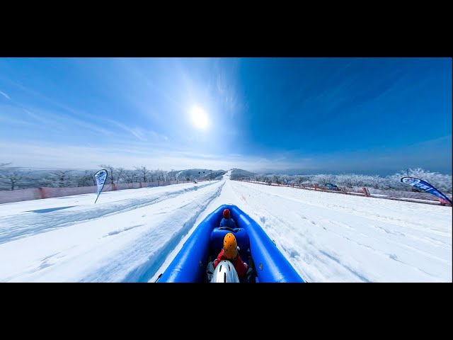 VR 360 [Boat Riding on Snow at Ski Resort] 눈썰매 영상/Korean Ski Resort Winter Activity/ insta360 one x2