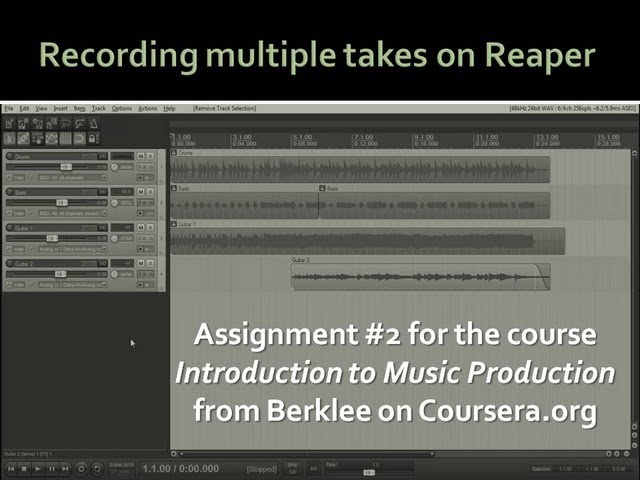 Assignment 2 - Recording multiple takes on Reaper