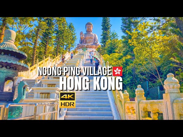 Hong Kong — Ngong Ping Village Walking Tour 2023【4K HDR】 | The Big Buddha