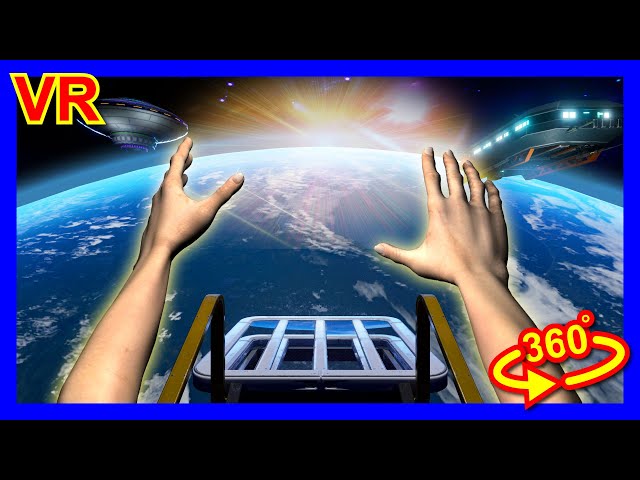 VR 360° Fear of Heights in Space_04|Alien UFO Starship |4K 　高所恐怖症？