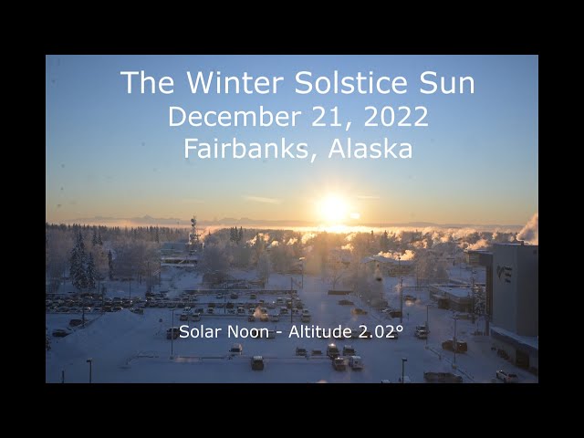 Winter Solstice Sun Path in 2 Minutes - Fairbanks Alaska 12/21/22