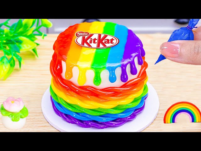 💞Rainbow Ice Cream Ideas💞How To Make Miniature Rainbow Melted Chocolate Cake🌈HT Mini Cakes