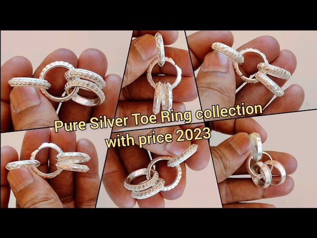 latest Silver toe ring designs with weight and price 2023/Pure Silver Toe Ring Designs with price