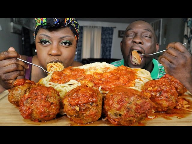 HOMEMADE SPAGHETTI & MEAT BALLS| RECIPE| MUKBANG EATING SHOW!