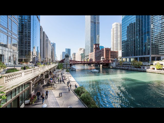 Sunset Ambiance at Chicago Riverwalk | 4K HDR