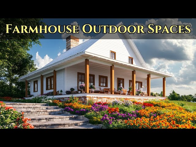 Elegant Farmhouse Designs with Incredible Outdoor Entertainment Spaces