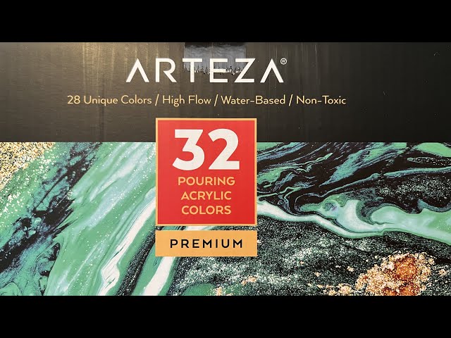 (471) ARTEZA Ready to Pour Paints- Spiral Pour Fluid Acrylic Paint Pouring