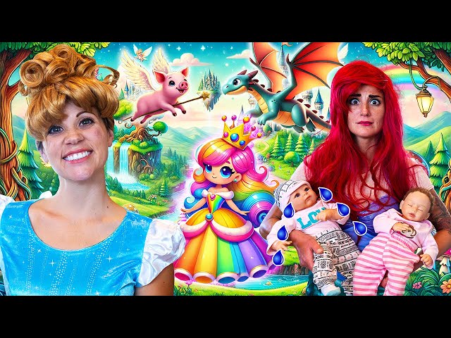 Magic Story Time with Ariel and Cinderella! Little Mermaid Pretend Play 🌈