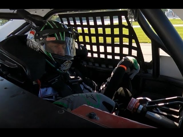 GoPro Max 360 of Kyle Maki getting ready for the main event at Birch Run Speedway