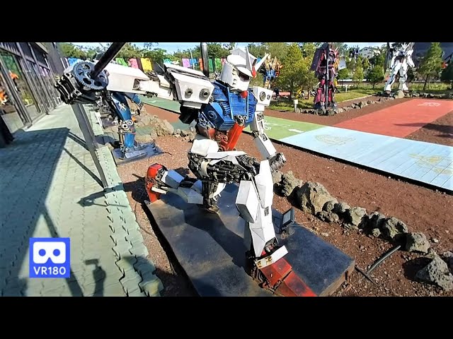 3D 180VR 4K Wow Many Giant Gundam Robots in Robot Theme Park